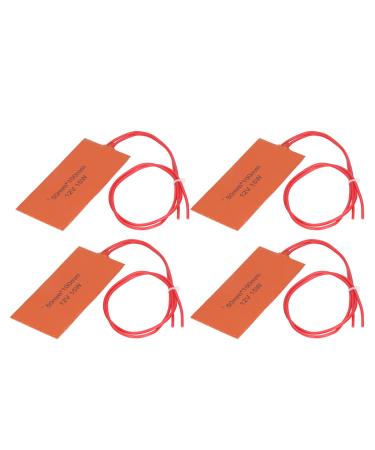 4pcs Silicone Heating Pad Rubber Heating Mat Car Oil Pan Heater 12V 15W Engine Block Heating Pad