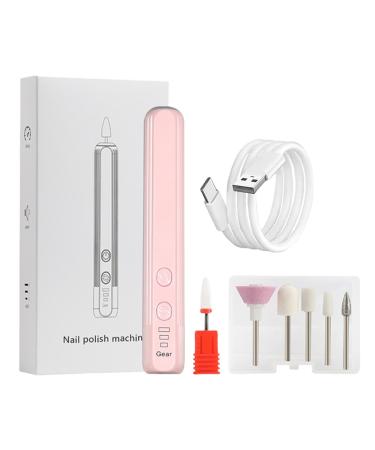 Electric Nail Drill Kit - Electric Nail File Set | Compact Portable Design Electric Filer Hand Foot Care Tool for Nail Grind Trim Polish Sakura Pink English Version