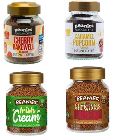 Beanies Flavoured Instant Coffee & LOW CALORIE Jars 50g | Pick Any 3 Jars from 42+ Very Vanilla Creamy Caramel Nutty Hazelnut and Many More - Buy Online on GoSupps.com