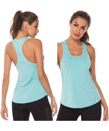 Xia&Han Womens Solid Undershirt Cami Yoga Tank Sleeveless Tops Quick Dry Vest Blouse Shirts Activewear Small Blue - Buy Online on GoSupps.com