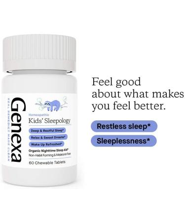 Genexa Children's Sleepology Organic Sleep Aid - Vanilla Lavender, 60 Chewable Tablets for Ages 3+ - Buy Online on GoSupps.com