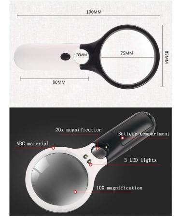 LED Handheld Magnifying Glass with Light High Power Magnifying Glass with Light Distortion-Free Illuminated Magnifier for Reading Sewing Crafts Handcraft Hobby New Plastic Lens Made in China - Buy Online on GoSupps.com