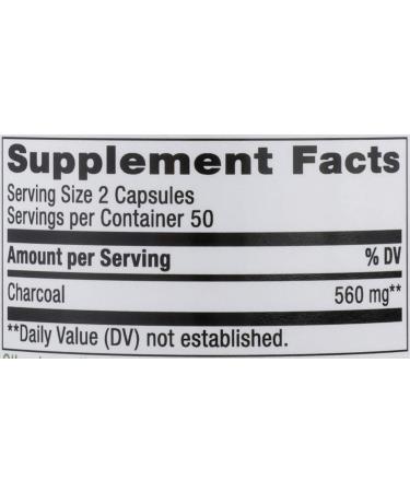 Nature's Way Activated Charcoal 560mg - 100 Capsules | Binds Unwanted Materials and Gas | Pack of 1 - Buy Online on GoSupps.com