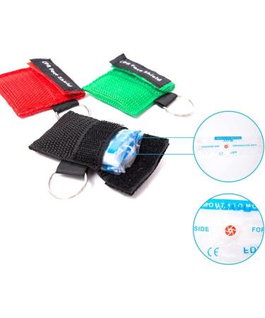 5Pcs CPR Mask Rescue Face Shields with One-Way Valve and Keychain Ring - Blue | First Aid & AED Training - Buy Online on GoSupps.com