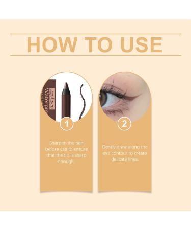 Sinye Eyeliner Pencil Double Sharp Eye Pencil 24 Hours Waterproof Eyeliner 2in1 Accurate Clothing and Eyebrow Pencil Smooth and Easy to Color No Smudging Bronze - Buy Online on GoSupps.com
