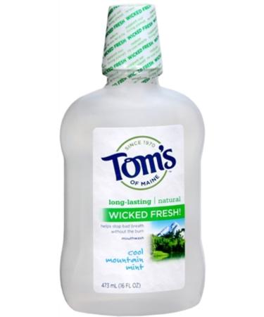 Tom's of Maine Wicked Fresh! Mouthwash Cool Mountain Mint 16 oz (Pack of 7)
