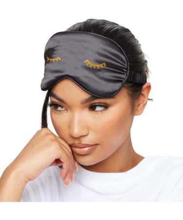 SMUG Satin Sleep Mask & Eye Mask | Deep Dream Sleep Masks for Women & Men | Soft Sleeping Eye Mask to Nourish Skin & Reduce Dark Circles | Eye Sleep Mask to Block Out Light | Wink Black