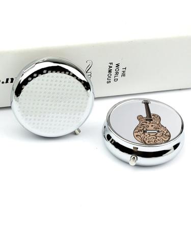 Travel Pill Box - 3 Compartment Guitar Design Portable Medicine Organizer for Purse & Pocket - Buy Online on GoSupps.com