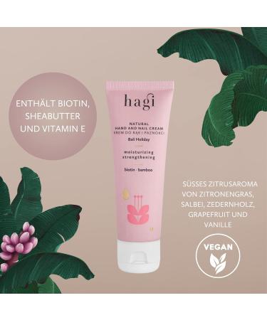 Hagi Bali Holiday - Natural Hand and Nail Cream | Biotin | Cucumber Extract | Hibiscus Extract | Bamboo Extract | Shea Butter | Vitamin E | Hydration | 50ml - Buy Online on GoSupps.com