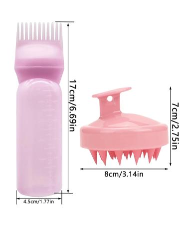 Meiyaxinwin Hair Dye Applicator Set - 2 Pink Bottles with Scalp Massager & Shampoo Brush for Home & Salon Use - Buy Online on GoSupps.com