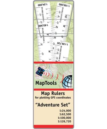 Adventure Set of 4 Map Rulers 1:24,000 1:62,500 1:100,000 1:126,720