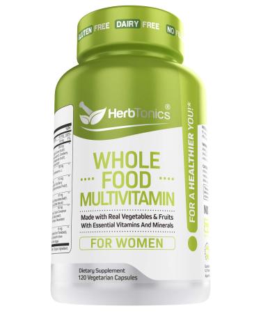 Whole Food Multivitamin for Women & Men with Superfoods from Whole Food Markets | Real Raw Veggies Fruits Vitamin E A B Complex | Vegan Non-GMO 120 Vegetarian Capsules (Women) - Buy Online on GoSupps.com