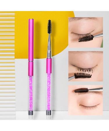HESSION Eyelashes Comb Curlers Makeup Brush Mascara Brush Make Up Wands Eyebrow Brush with Cap Travel Accessories (HOT PINK) - Buy Online on GoSupps.com