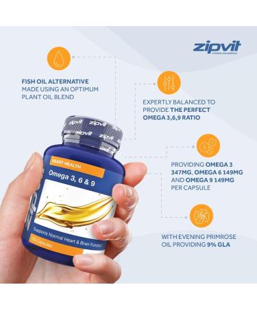 Omega 3 6 & 9 Oil 1000mg 120 Softgels | Source of Alpha-Linolenic Acid | Supports Normal Blood Cholesterol | Made in UK - Buy Online on GoSupps.com