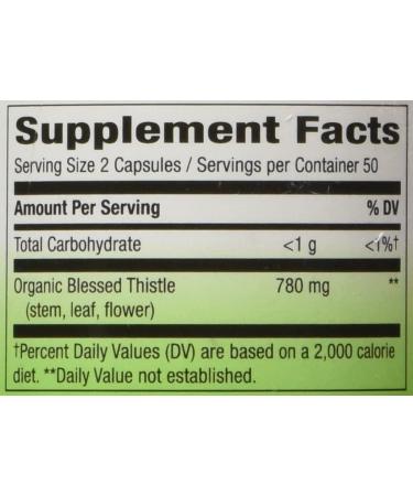 Nature's Way Blessed Thistle 390 mg - 100 Vegetarian Capsules for Digestive Health - Buy Online on GoSupps.com