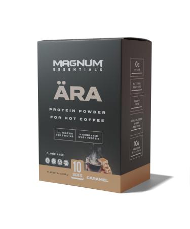 Allo Ara Caramel Protein Powder Coffee | Gluten-Free Clump-Free Sugar-Free | 10 Grams | Dissolves in Hot Lattes Matcha Tea Hot Chocolate | 10 Per Box