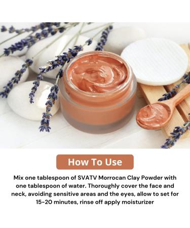 SVATV Herbal Red Moroccan Clay Powder - Anti-Ageing, Skin Firming, Hair Mask, Face Scrub - 227g - Buy Online on GoSupps.com