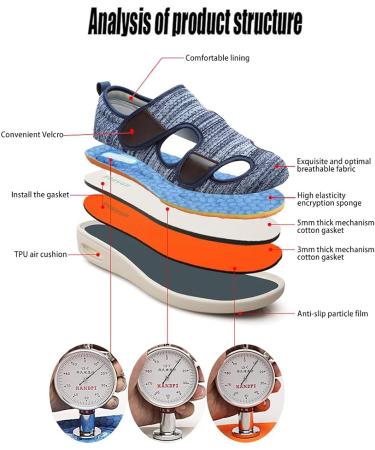 EKSED Diabetic Walking Shoes for Women - Anti-Slip Lightweight Breathable House Shoes - Light Blue, Size 7 - Buy Online on GoSupps.com