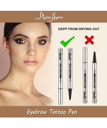 MARIA AYORA Light Brown Eyebrow Pencil 2 Pcs - Microblade Pen for Waterproof & Long-Lasting Eye Brow Makeup - Buy Online on GoSupps.com