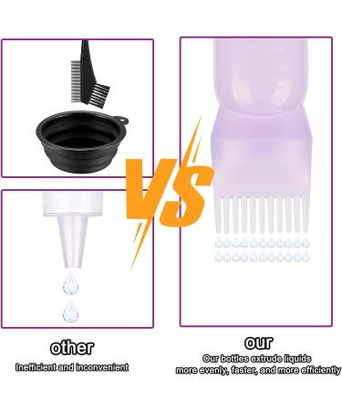 9 Pcs Root Comb Applicator Bottle Set with Disposable Tool Kit Hair Oil Applicator Bottle for Salon Dry Cleaning Dyeing and Perming Hair Dye Brush Bottle for Treat Hair At Home(Pink+White+Purple) - Buy Online on GoSupps.com