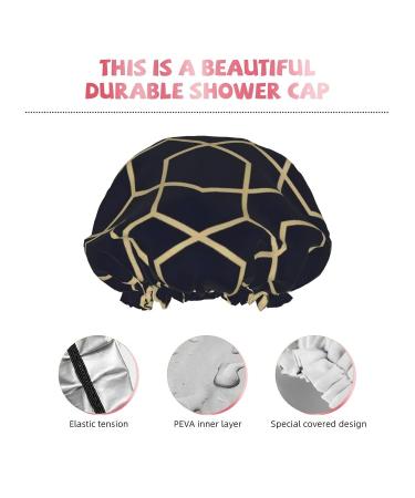 Geometric Lines Printed Shower Cap - Waterproof Bath Cap for Women - Buy Online on GoSupps.com