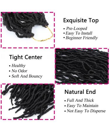 36 Inch Soft Locs Crochet Hair - 5 Packs of Curly Faux Goddess Locs for Black Women in 1B - Buy Online on GoSupps.com