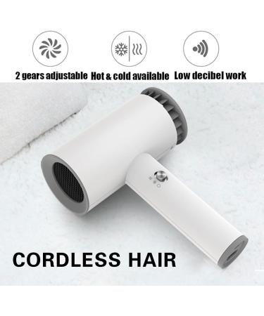 Cordless Hair Dryer USB Rechargeable Travel Hairdryers Hot/Cold Wind Battery Operated Hair Dryer for School Pet Care Hairdressing Oil Painting Drying Tools - Buy Online on GoSupps.com