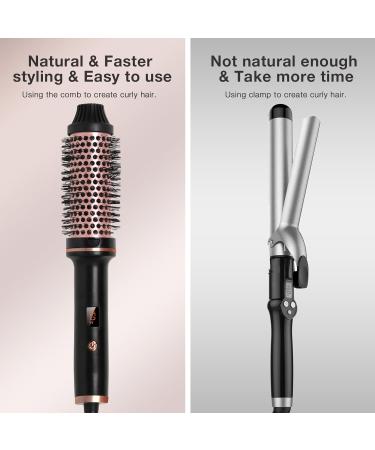TANSHINE Curling Iron Brush 1.5 inch Curling Thermal Brush Professional Anti-Scald Instant Heated Round Brush for Blowout Look Hair Curler Hot Volumizing Brush Styler 38mm Heated Curling Comb Black - Buy Online on GoSupps.com