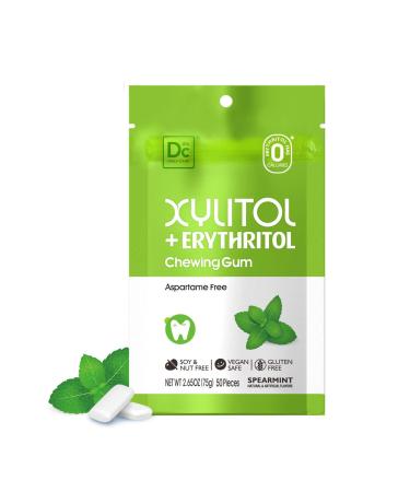 DC24 DAILY CARE Gomme m cher sans aspartame et sans sucre au xylitol et rythritol faible en calories sans sucre saveur menthe verte 50 pastilles (Lot de 1)