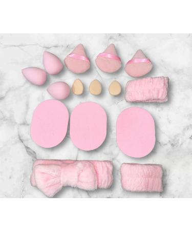Bhavtaj Collection Makeup Tools Set 15 Pieces Headband Sponges Puffs Cleansing Sponges Dual Use Wet and Dry Skin Safe - Buy Online on GoSupps.com