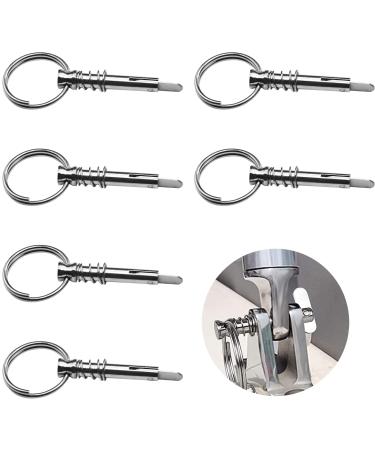 6 Pack Quick Release Pin 1/4" Diameter w/Drop Cam & Spring Usable Length 0.9" Full 316 Stainless Steel Bimini Top Pin Marine Hardware