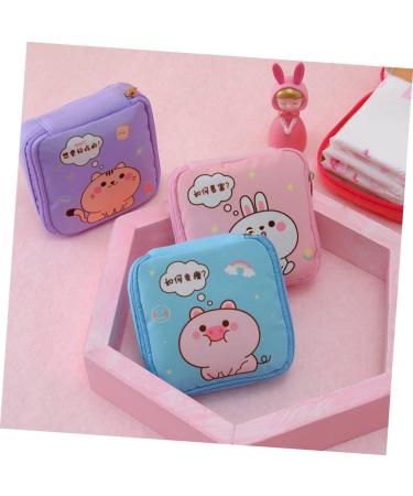 Healifty Period Towel Storage Bag Organizer for Teens - 16 Pcs Zip Lock Makeup Travel Bag Case, Nursing Mat Pouch - Cute Miss Design - 11X11X4.5CM (As Shown) - Buy Online on GoSupps.com