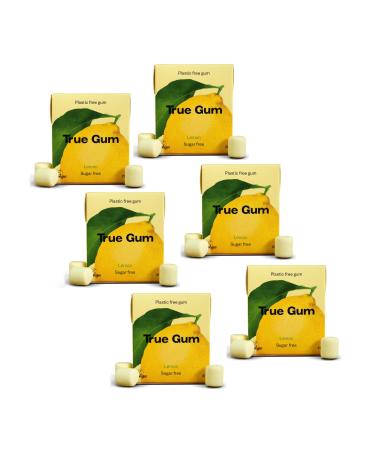 ANTICO CAFFE' NOVECENTO True | Lemon Sugar Free Chewing Gum | Lemon Chewing Gum | Lemon Chewing Gum Case - 6 x 21 g