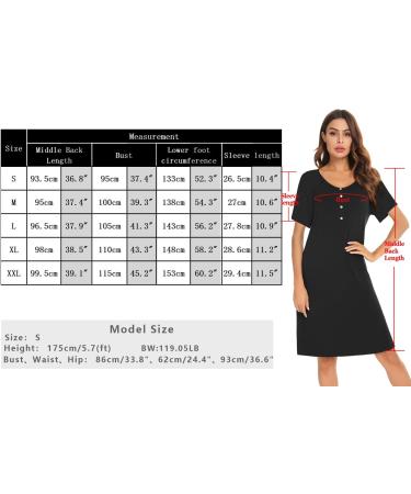 Irdcomps Women's Maternity Nightdress | Button Down Nursing Nightgown | Short Sleeve Loungewear for Hospital - Dark Blue - Buy Online on GoSupps.com