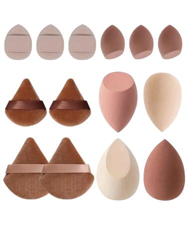 plsyyuw Makeup Sponge Blender Blending Sponge & Makeup Sponge Set | Powder Puff Long Lasting Beauty Sponge Wet & Dry Use for Women Girlfriend Mother Wife Light Coffee