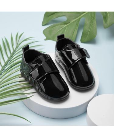 Infant Baby Boys Girls PU Leather Loafers | Toddler Oxford Dress Shoes 3-6 Months | Black - Buy Online on GoSupps.com