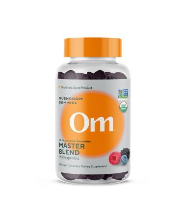 OM MUSHROOM SUPERFOOD Master Blend Mushroom Gummies Organic 10-Mushroom Complex with Ashwagandha Supports Immunity Gut Health & Stress Relief Mixed Berry Flavor 28 Servings 56 Count. Mixed Berry 56 Count (Pack of 1)