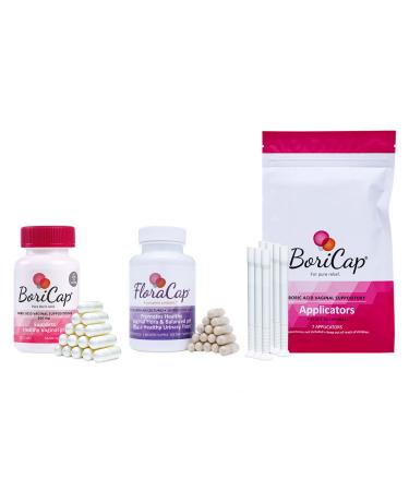 BoriCap Suppositories Applicator & FloraCap Probiotic Bundle - 30 Caps