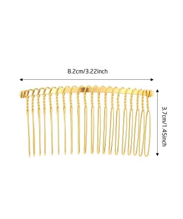 20 Pack Gold Metal Side Hair Combs - Wedding Bridal Veil Clips - French Twist Updo Accessories - Buy Online on GoSupps.com