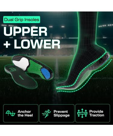 Lux Dual Grip Sports Insoles GripArray - Shock Absorbing Athletic Inserts for Soccer Running Golf Basketball & Tennis - Men & Women Med L (9.5-13 / 11-14.5 - Buy Online on GoSupps.com