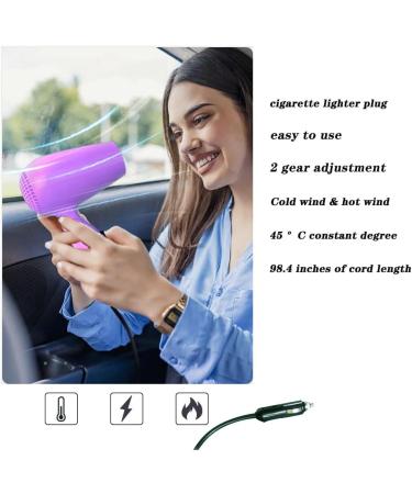 UMAY 12V Car Hair Dryer | Hot & Cold Wind | Folding Handle | Ideal for Travel & Defrosting - Buy Online on GoSupps.com