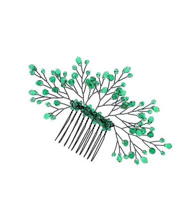 Ipetboom Green Branches and Leaves Hair Comb Leaf Hair Comb Decor Wedding Hair Accessories Wedding Headdress Crystal Leaf Headdress Wedding Crystal Hair Decor Leaf Comb Hairpin