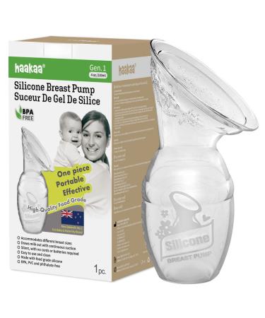 Haakaa Breast Pump with Silicone Nipple Silicone Breastfeeding Pump Manual Breast Pumps Milk Pump 100% Food Grade Silicone
