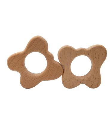 Arakierst 10pcs Cartoon Wood Butterfly Teether - Natural Beech Wooden Handmade DIY Jewelry Pendant - Buy Online on GoSupps.com
