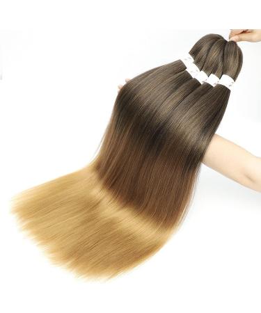 Pre Stretched Braiding Hair 26 Inch Ombre Braiding Hair Extensions 8 Packs Brown Braiding Hair Stretched Yaki Straight Synthetic Braids Hair Crochet Hair Extensions for Women 26 inch 1b-30-27 - Buy Online on GoSupps.com