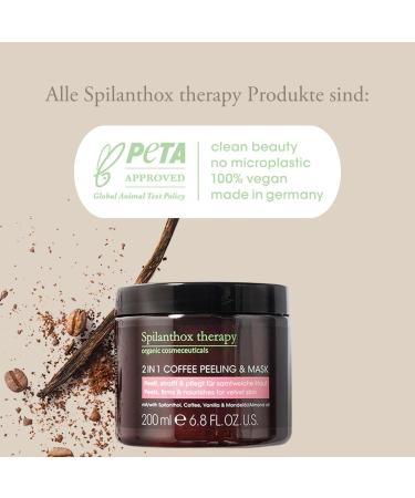 Spilanthox Therapy 2-in-1 Coffee Peeling & Mask - Anti-Aging Vegan Face Mask with Spilanthol Almond Oil & Caffeine - 200ml for Tight Radiant Skin - Buy Online on GoSupps.com