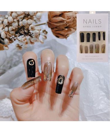 DIY Long Square Head Self-adhesive Stickers Detachable Full Cover Fake Nails Acrylic Manicure(1) - Buy Online on GoSupps.com