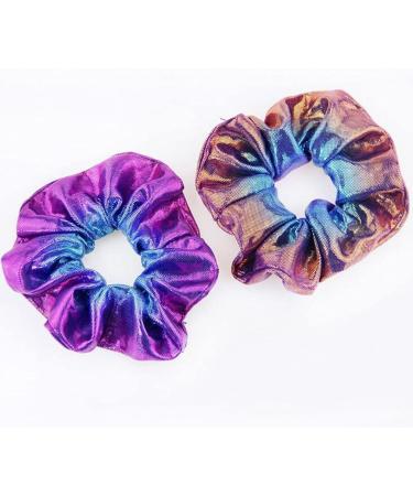 NC 8PC Glossy Metallic Rainbow Hair Ties - Shiny Elastic Hair Accessories for Women & Girls - Buy Online on GoSupps.com