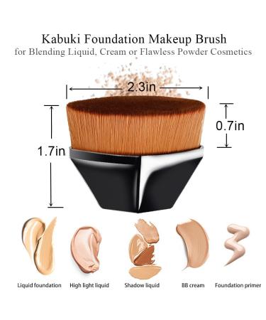 QiBusLeen Kabuki Foundation Makeup Brush - Large Body Brush for Blending Liquid Makeup, Cream, and Powder Cosmetics with Portable Case (Black) - Buy Online on GoSupps.com