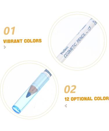 minkissy 12 Pieces Colored Eyeliners Color Eyeliner Colored Pencils Liquid Liner Colorful White Pole Mousse medium colorful - Buy Online on GoSupps.com